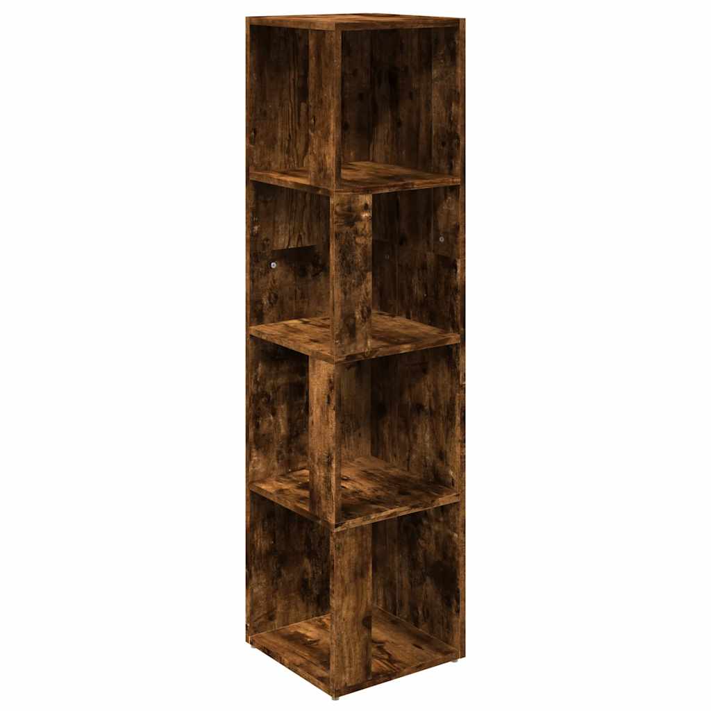 Scaffale Angolare Rovere Fumo 33x33x132 cm Legno Multistrato