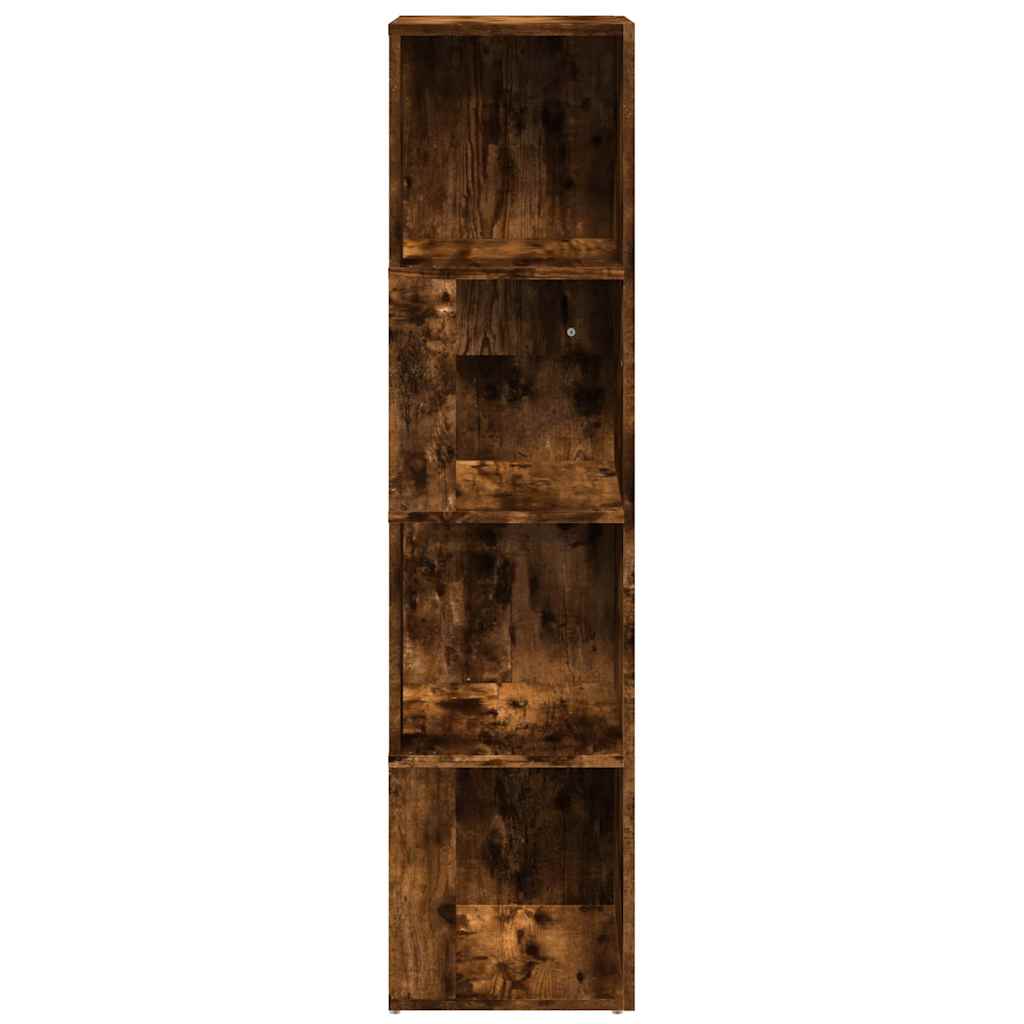 Scaffale Angolare Rovere Fumo 33x33x132 cm Legno Multistrato