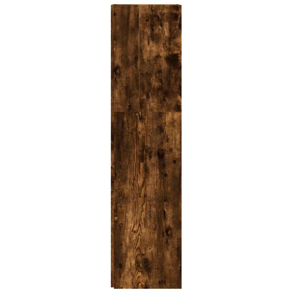Scaffale Angolare Rovere Fumo 33x33x132 cm Legno Multistrato
