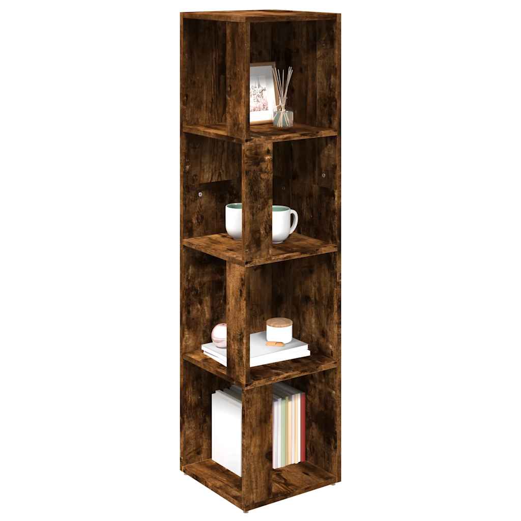 Scaffale Angolare Rovere Fumo 33x33x132 cm Legno Multistrato