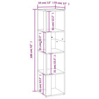 Scaffale Angolare Rovere Fumo 33x33x132 cm Legno Multistrato