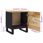 Comodino 40x33x46 cm in Legno Massello di Mango