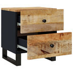 Comodini 2pz 40x33x46 cm in Legno Massello di Mango