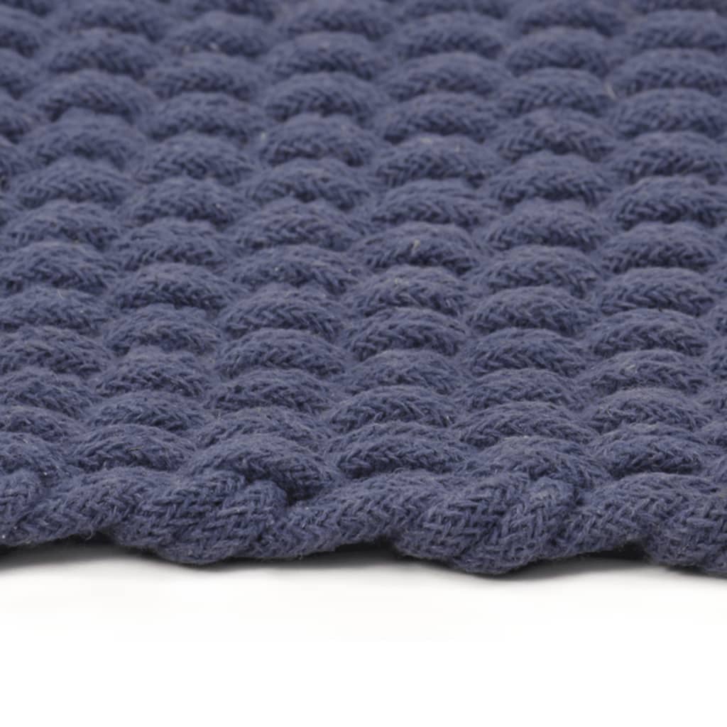 Tappeto Rettangolare Blu Marino 180x250 cm in Cotone