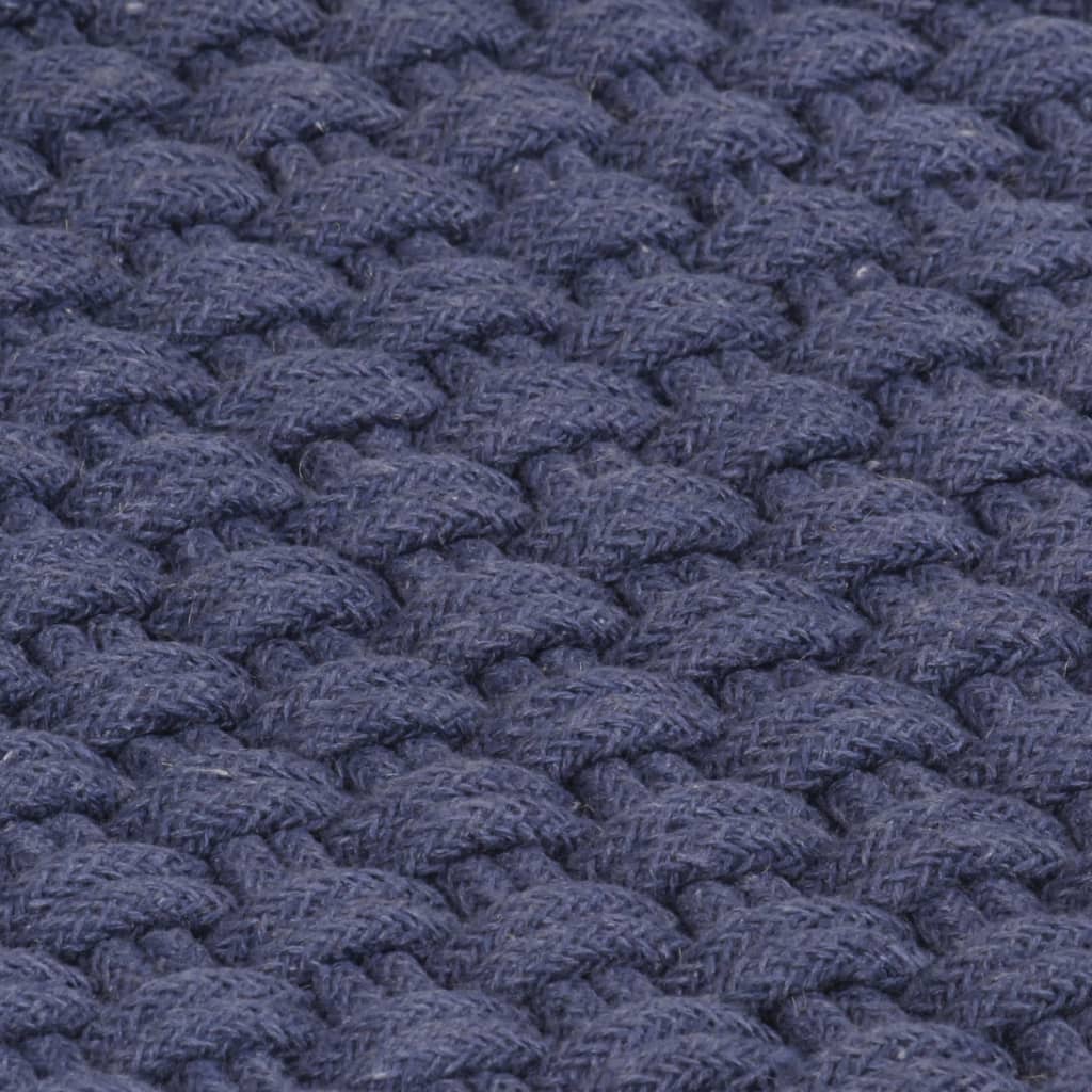 Tappeto Rettangolare Blu Marino 180x250 cm in Cotone