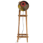 Lampada da Terra Multicolore E27 in Legno Massello di Mango