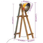Lampada da Terra Multicolore E27 in Legno Massello di Mango