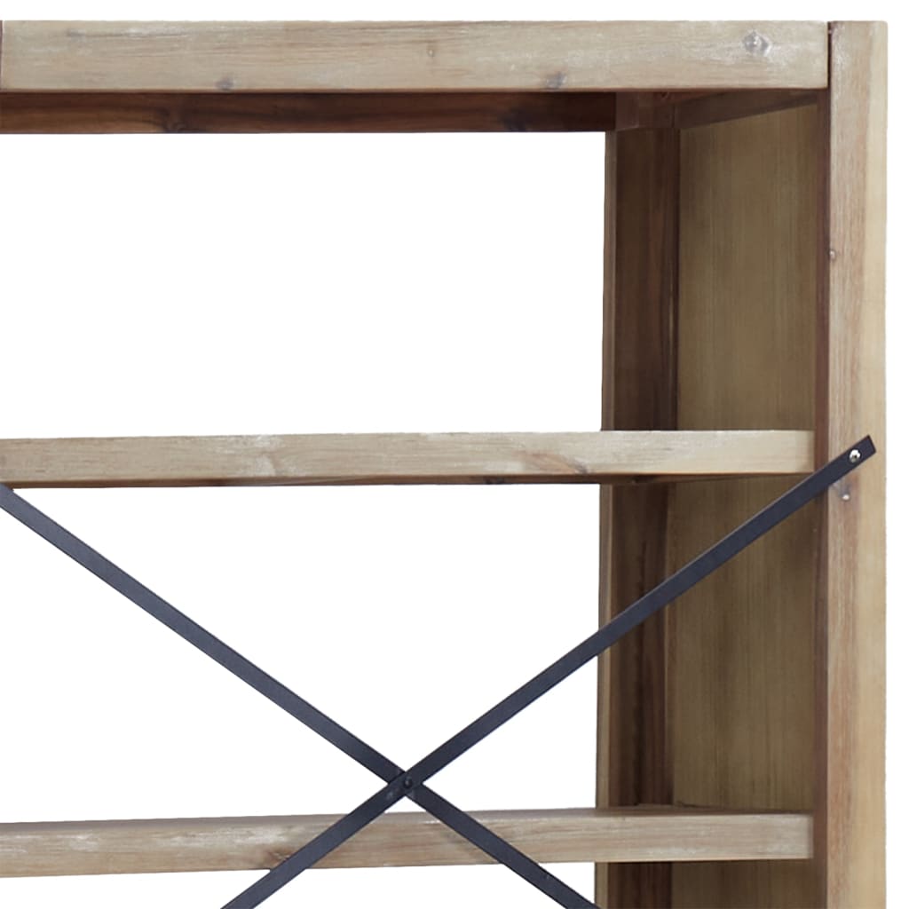 Libreria a 5 Ripiani 80x30x140 cm in Legno Massello di Acacia