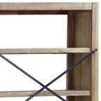 Libreria a 4 Ripiani 80x30x110 cm in Legno Massello di Acacia