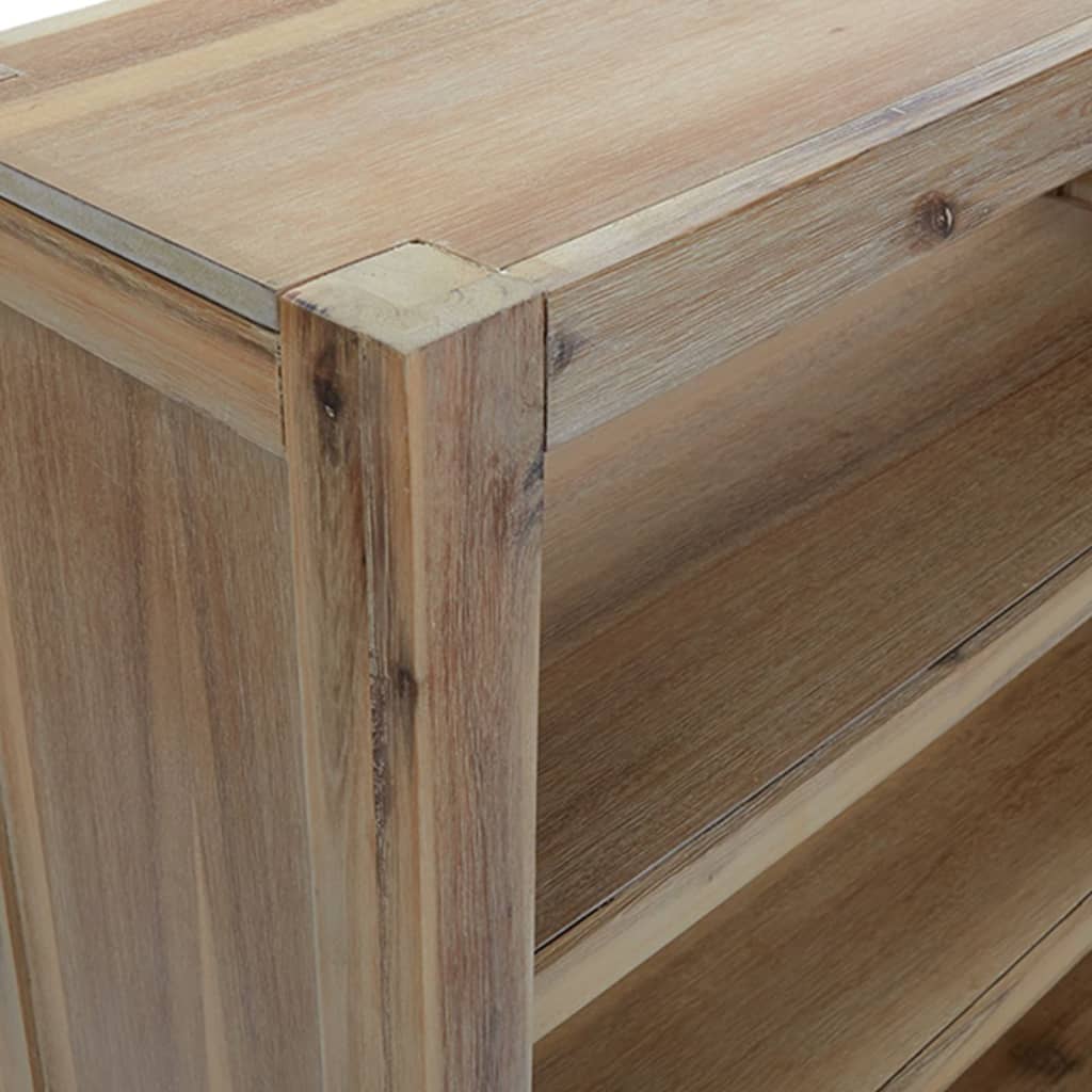 Libreria a 4 Ripiani 80x30x110 cm in Legno Massello di Acacia