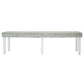 Panca Bianca 160x35x45 cm Rattan Kubu Naturale e Massello Mogano