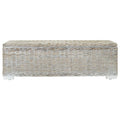 Portaoggetti Bianco 110cm Rattan Kubu Naturale e Massello Mogano