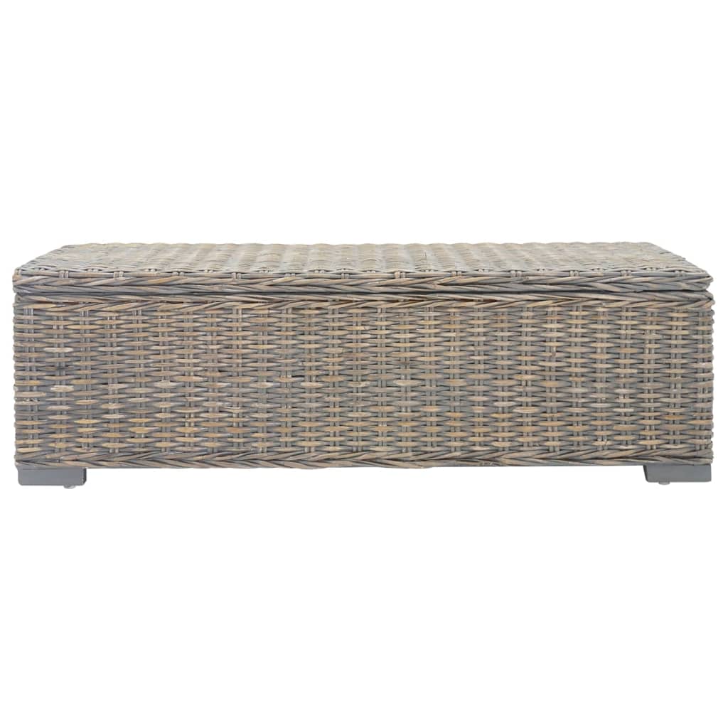 Portaoggetti Grigio 110cm Rattan Kubu Naturale e Massello Mogano