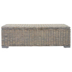 Portaoggetti Grigio 110cm Rattan Kubu Naturale e Massello Mogano