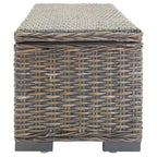 Portaoggetti Grigio 110cm Rattan Kubu Naturale e Massello Mogano