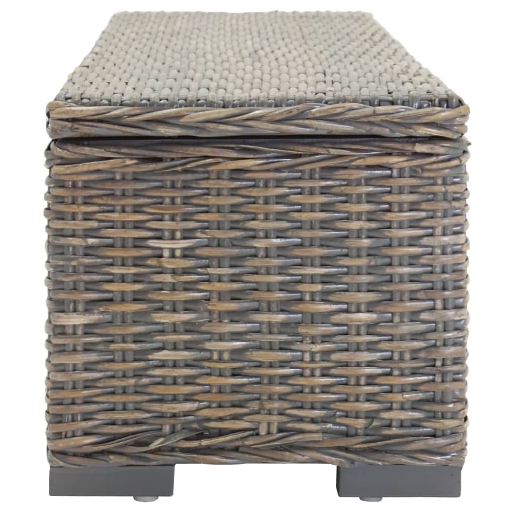 Portaoggetti Grigio 110cm Rattan Kubu Naturale e Massello Mogano