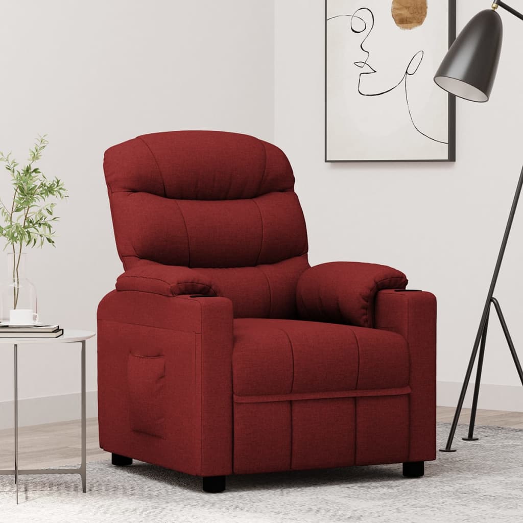 Poltrona Reclinabile in Tessuto Rosso Vino