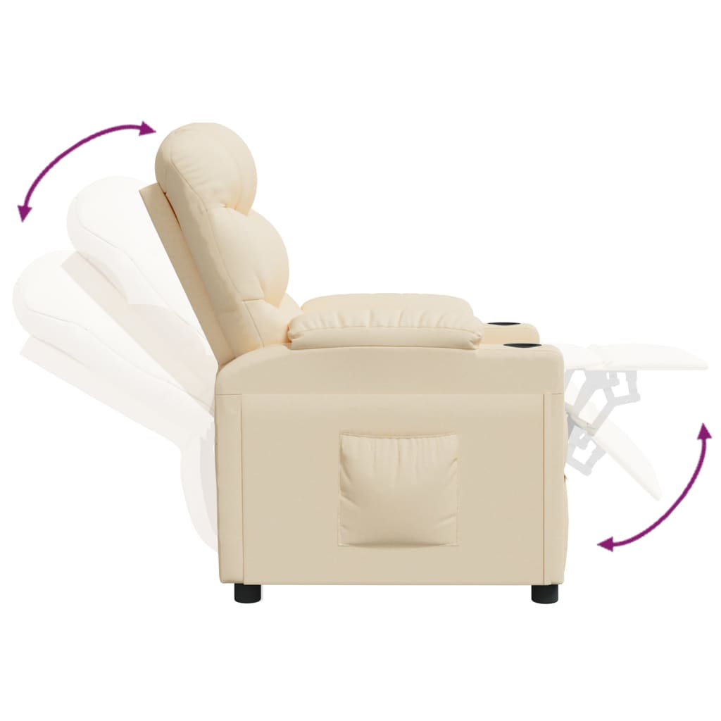 Poltrona Reclinabile in Tessuto Crema