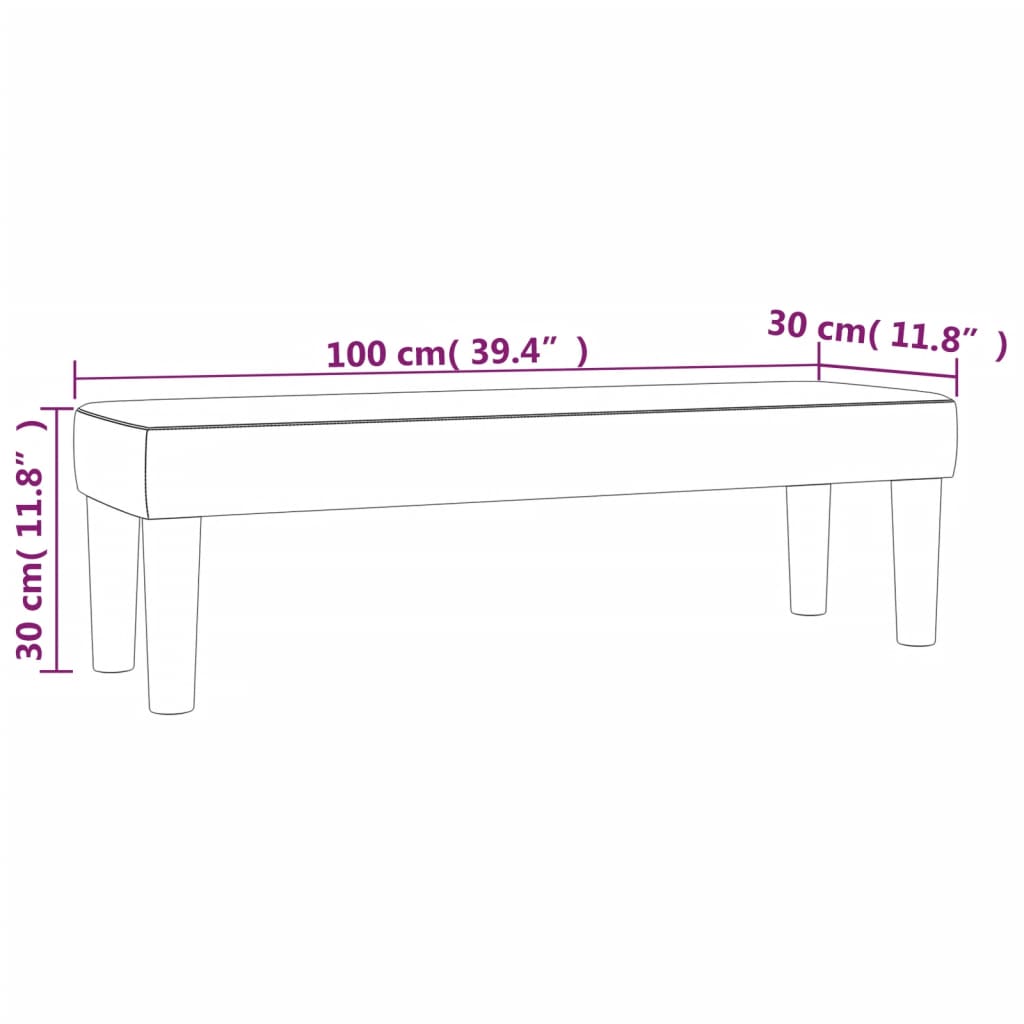 Panca Grigio Chiaro 100x30x30 cm in Tessuto