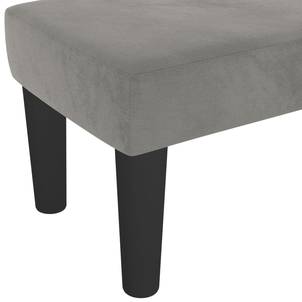 Panca Grigio Chiaro 100x30x30 cm in Velluto