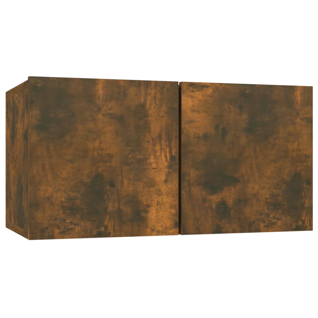 Mobili TV Parete 4 pz Rovere Fumo 60x30x30 cm Legno Multistrato