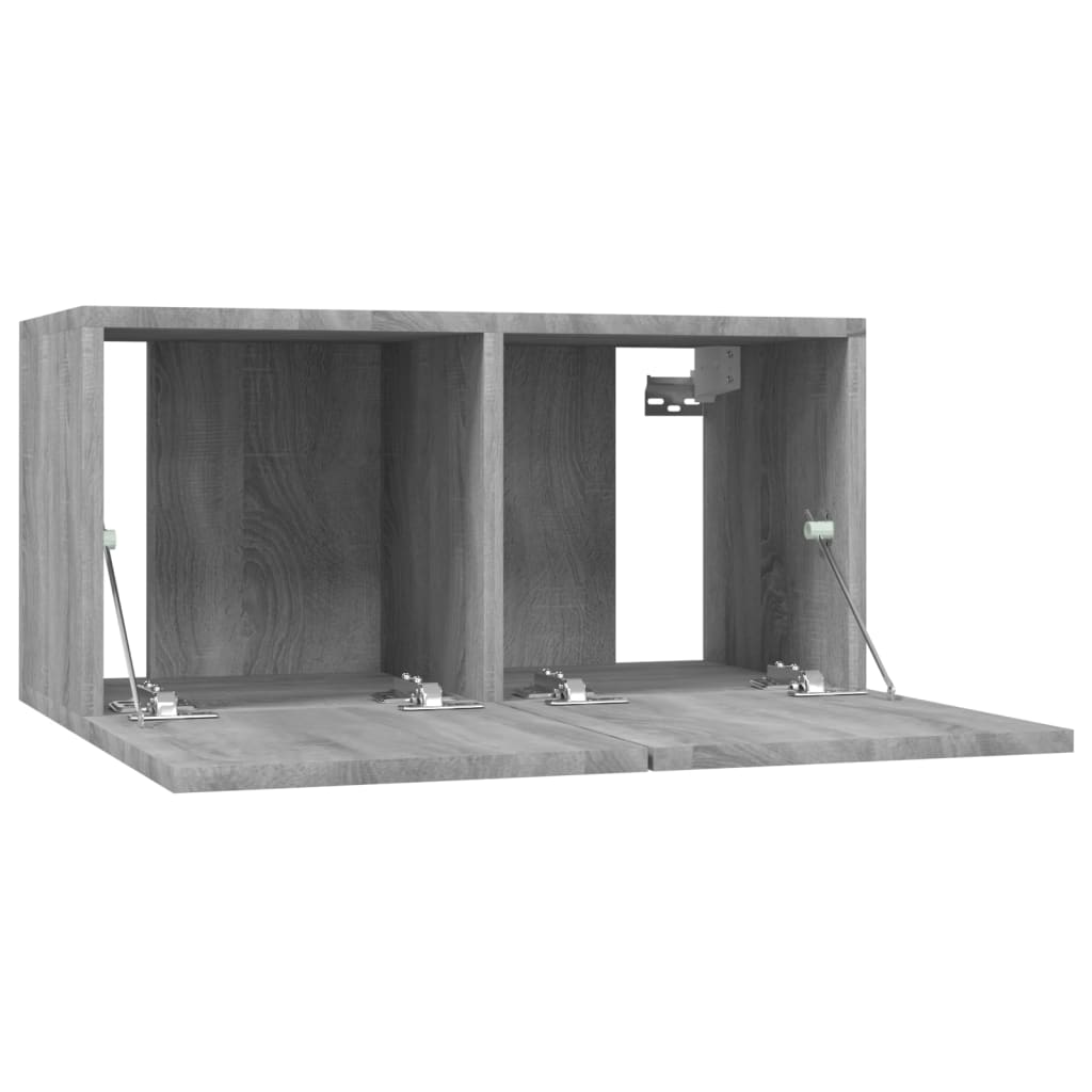 Mobili TV Parete 4pz Grigio Sonoma 60x30x30cm Legno Multistrato