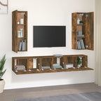 Set di Mobili Porta TV 5 pz Rovere Fumo in Legno Multistrato