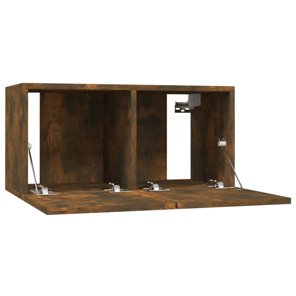 Set di Mobili Porta TV 5 pz Rovere Fumo in Legno Multistrato