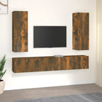 Set di Mobili Porta TV 5 pz Rovere Fumo in Legno Multistrato
