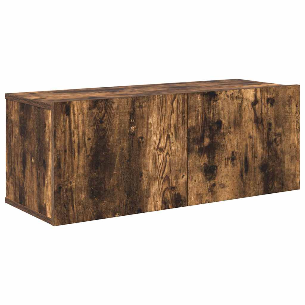 Set Mobili Porta TV 3 pz Rovere Fumo in Legno Multistrato