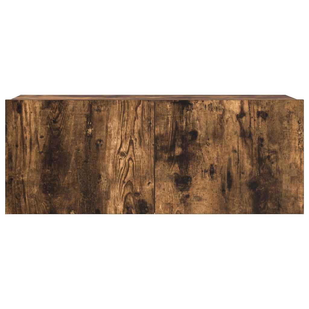 Set Mobili Porta TV 3 pz Rovere Fumo in Legno Multistrato