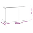 Set Mobili Porta TV 2 pz Grigio Sonoma in Legno Multistrato