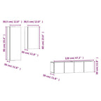 Set di Mobili Porta TV 4 pz Rovere Fumo in Legno Multistrato