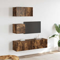 Set di Mobili Porta TV 4 pz Rovere Fumo in Legno Multistrato
