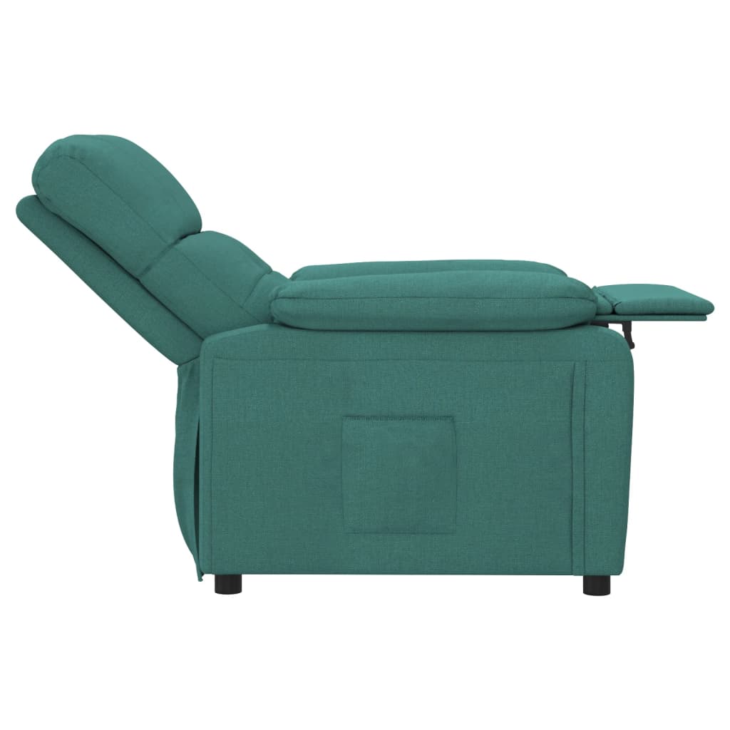 Poltrona Reclinabile in Tessuto Verde Scuro