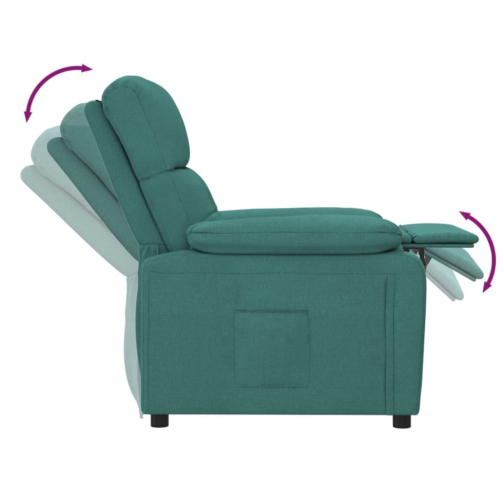 Poltrona Reclinabile in Tessuto Verde Scuro