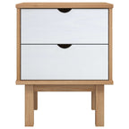 Comodino OTTA Marrone e Grigio 45x39x57 cm in Legno di Pino