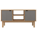 Mobile TV OTTA Marrone e Grigio 113,5x43x57 cm in Legno di Pino
