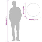 Specchio da Parete Nero Ø 60 cm Rotondo