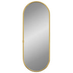 Specchio da Parete Dorato 40x15 cm Ovale