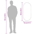 Specchio da Parete Dorato 100x45 cm Ovale