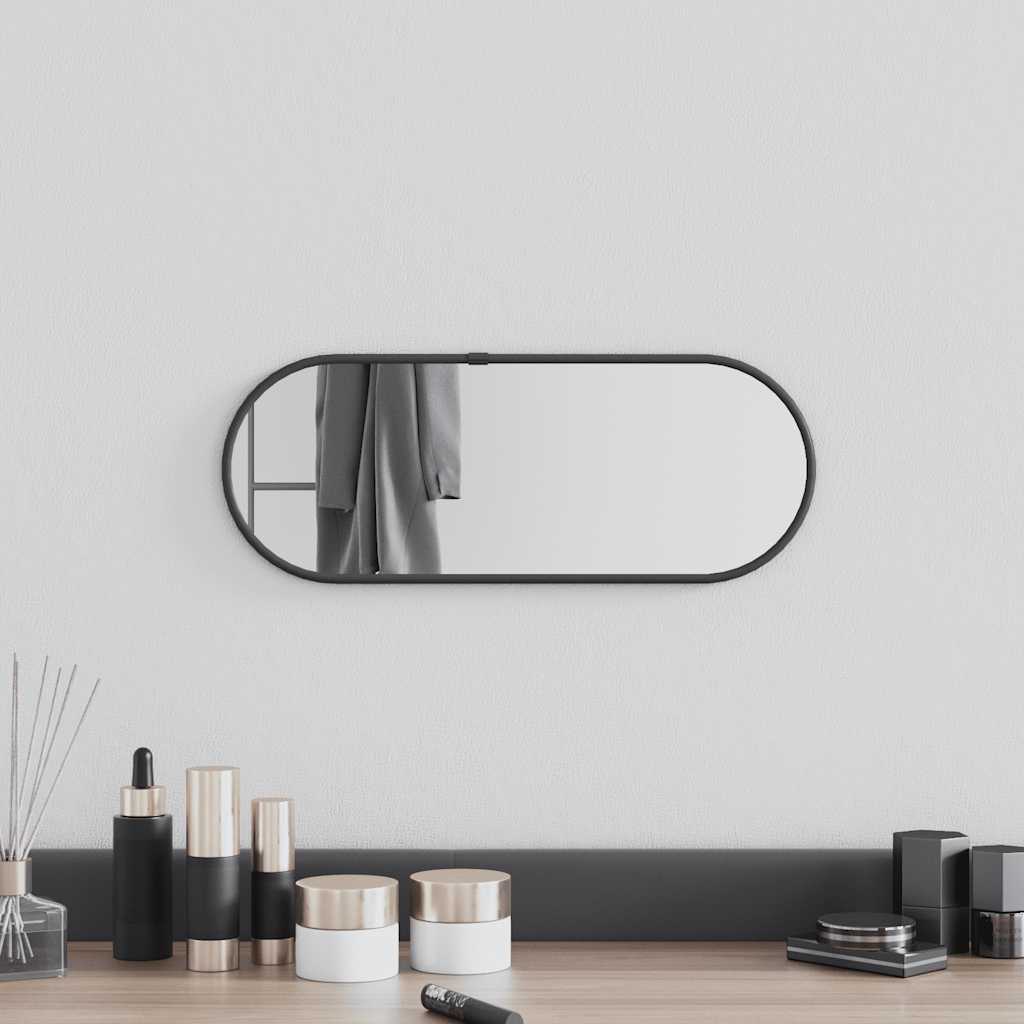 Specchio da Parete Nero 40x15 cm Ovale