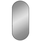 Specchio da Parete Nero 80x35 cm Ovale