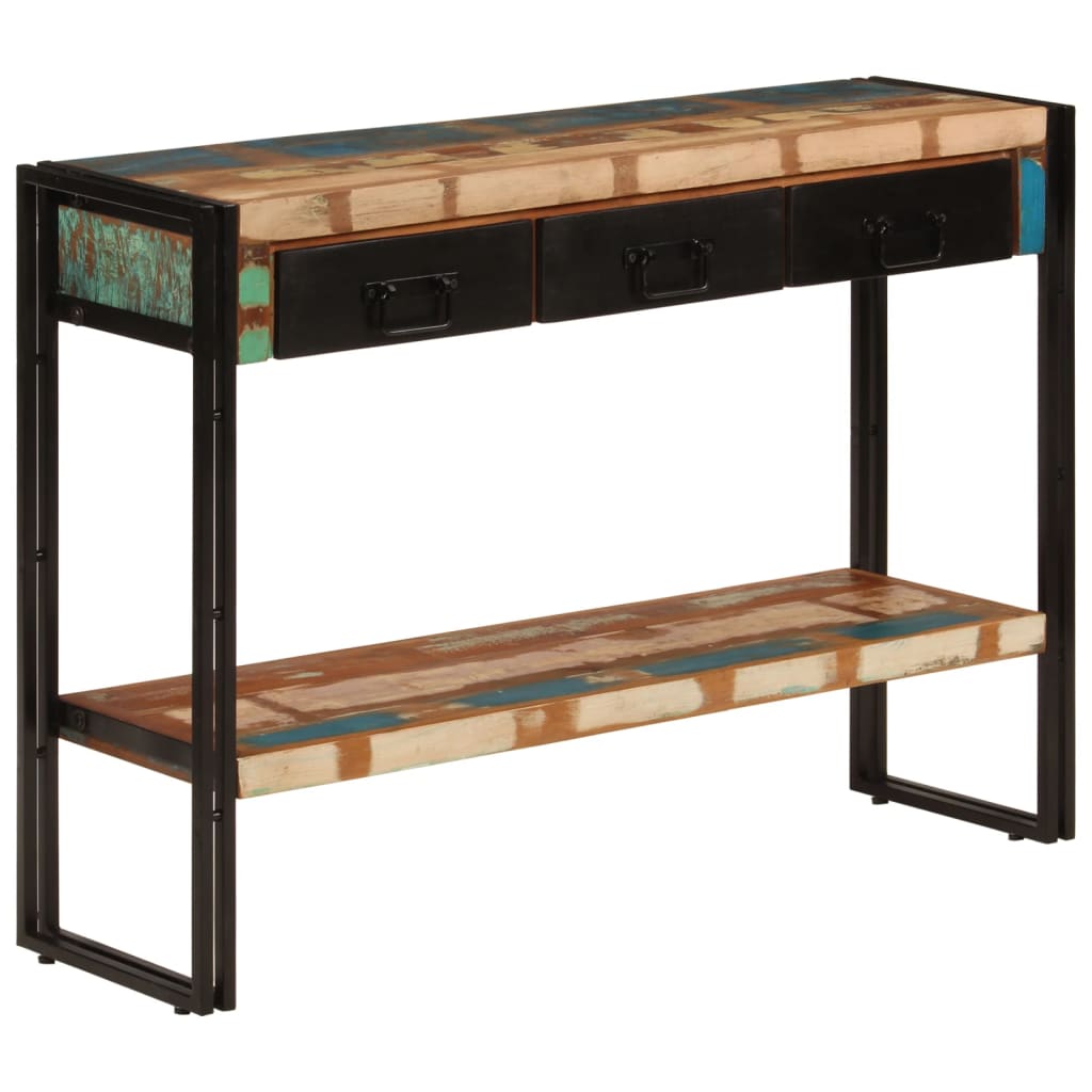 Tavolo Consolle 110x30x76 cm in Legno Massello Riciclato