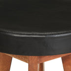 Sgabelli da Bar 2 pz in Vera Pelle e Legno Massello di Acacia
