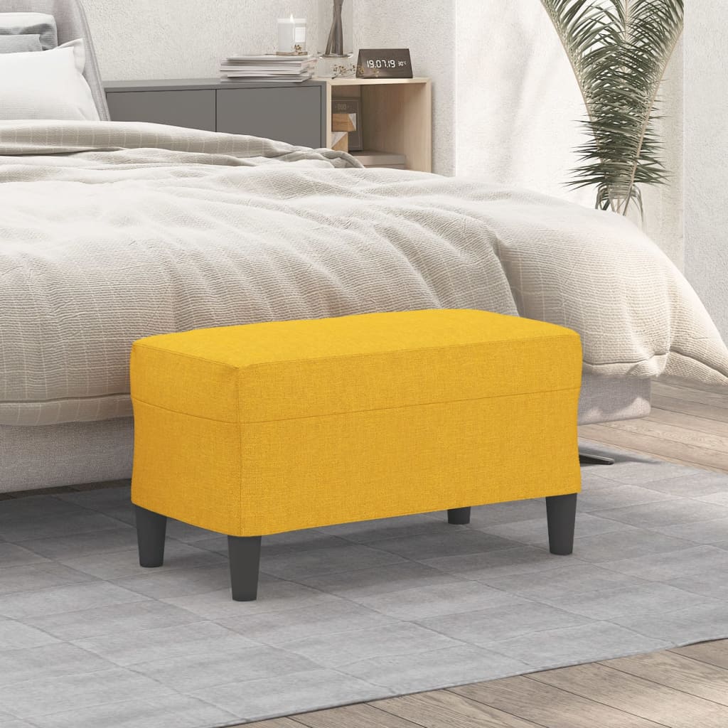 Panca Giallo Chiaro 70x35x41 cm in Tessuto