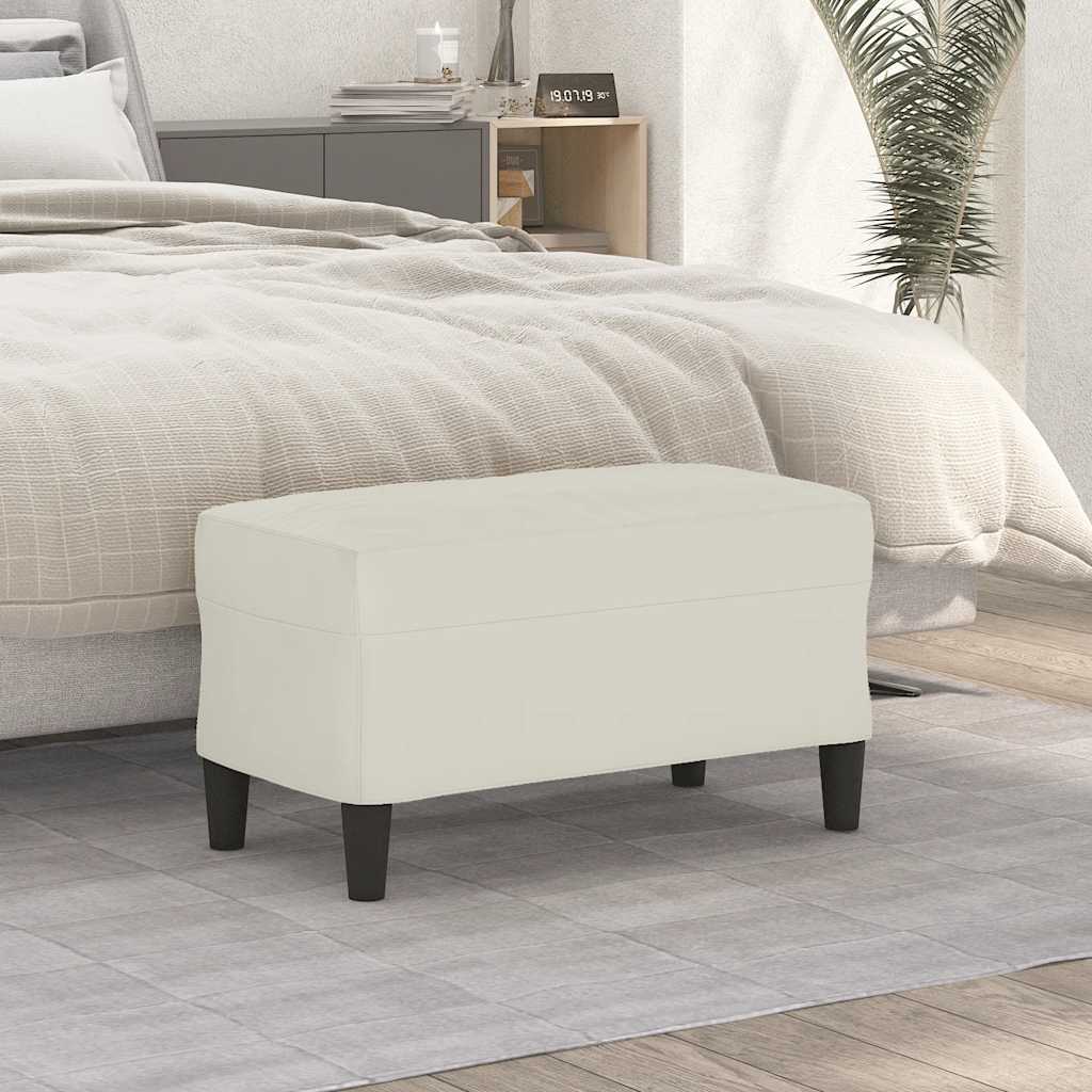 Panca crema 70x35x41 cm in Velluto