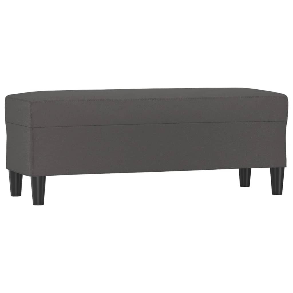 Panca Grigia 100x35x41 cm in Similpelle
