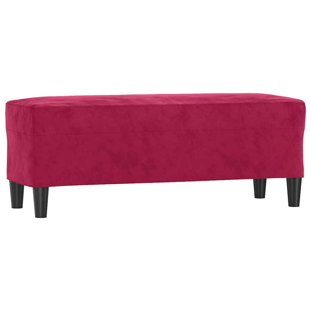 Panca Rosso Vino 100x35x41 cm in Velluto