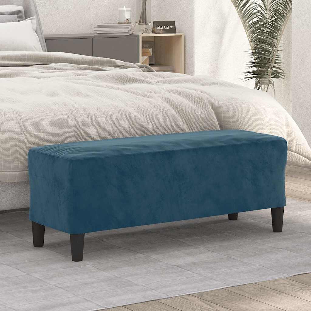 Panca Blu 100x35x41 cm in Velluto